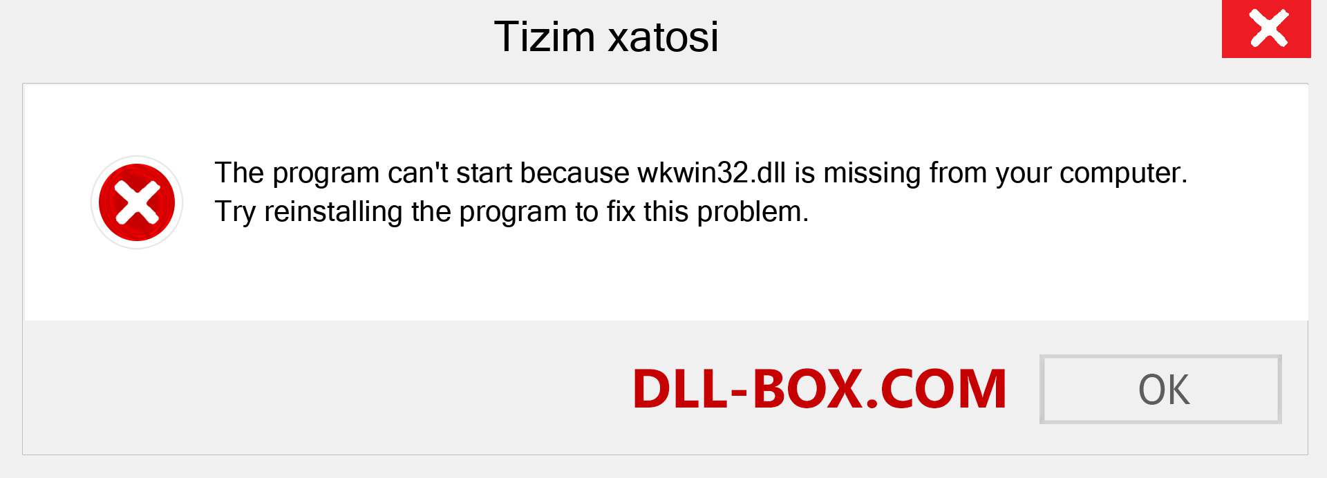 wkwin32.dll fayli yo'qolganmi?. Windows 7, 8, 10 uchun yuklab olish - Windowsda wkwin32 dll etishmayotgan xatoni tuzating, rasmlar, rasmlar